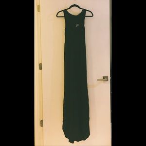 black halo. BLACK Asymmetric Neckline Maxi Dress