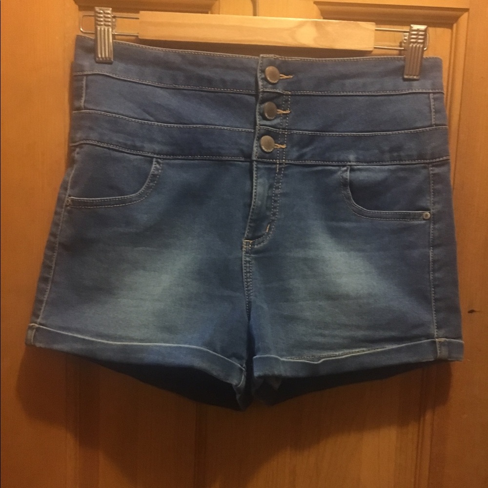blue jean shorts