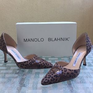 Manolo Blahnik cheetah/leopard print heels