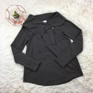 Ann Taylor Loft brown Pullover with 1/4 Zipper