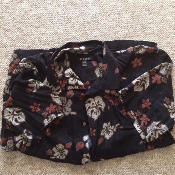 George | Hawaiian Short Sleeve Button Down Shirt - Picture 2 of 4