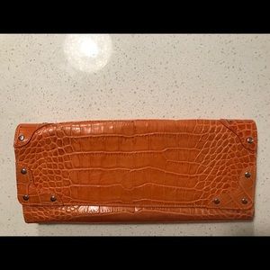 Claudia Firenze Crocodile Print Leather Clutch