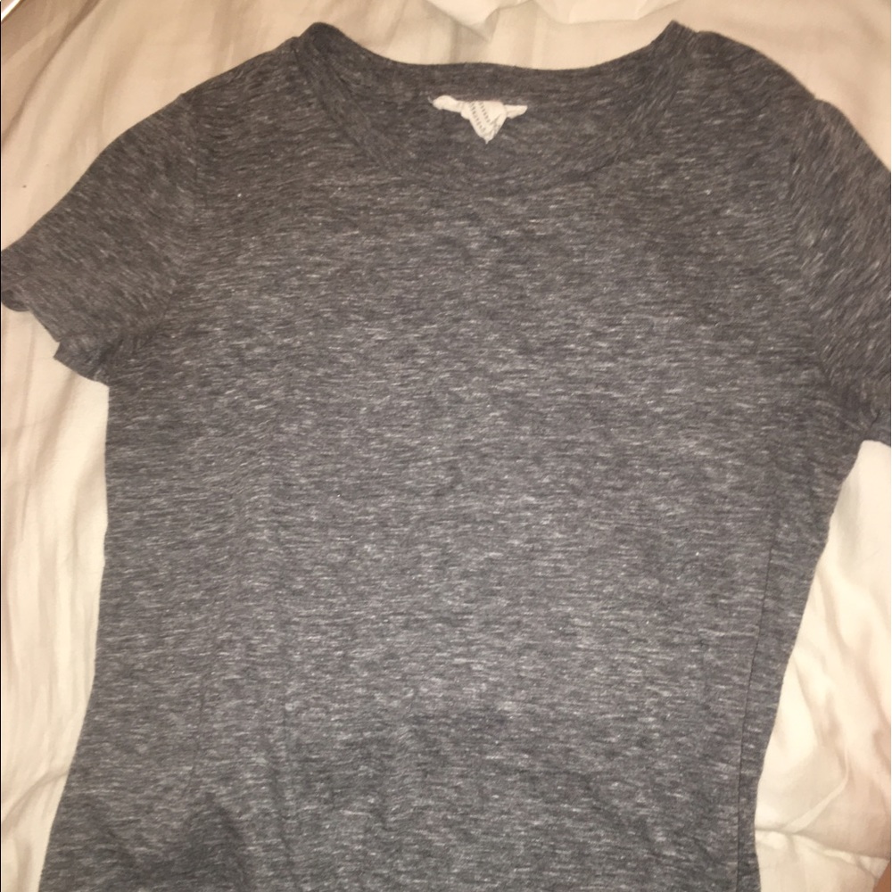 Plain Grey Scoop Top