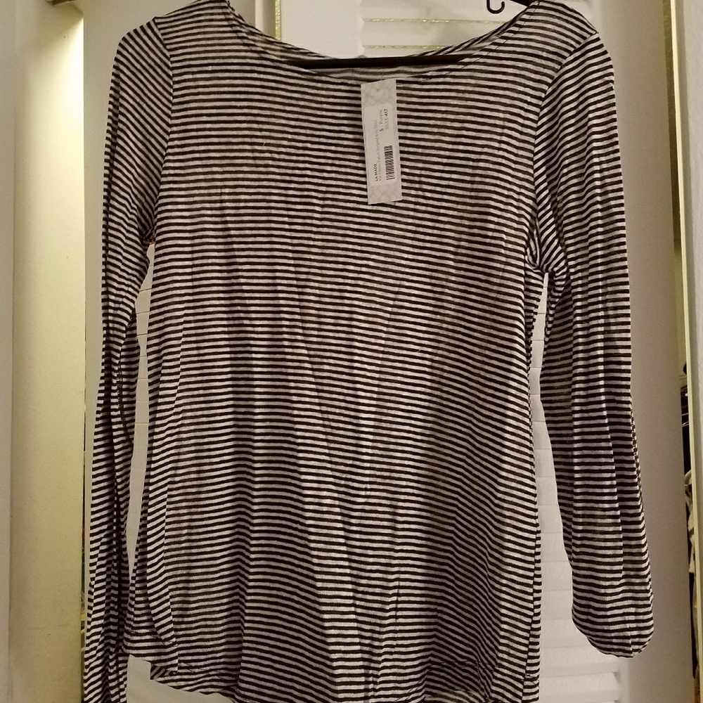 Purple/white stripped long sleeve shirt