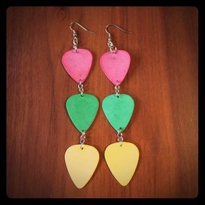 Guitar pick earrings