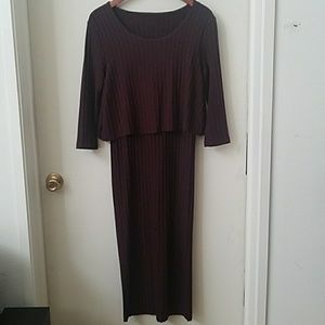 Maroon Ribbed Dress