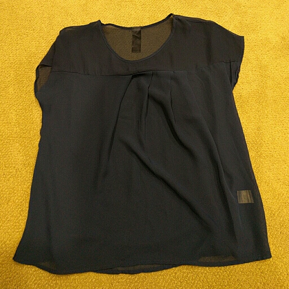 Blue short sleeve blouse