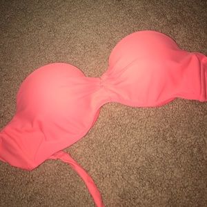 Bright Pink Strapless Bikini Top
