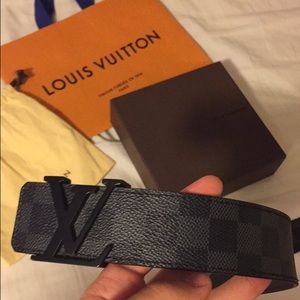 Louis Vuitton Black Checkered Belt