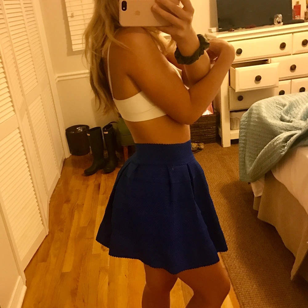 Royal blue detailed skirt