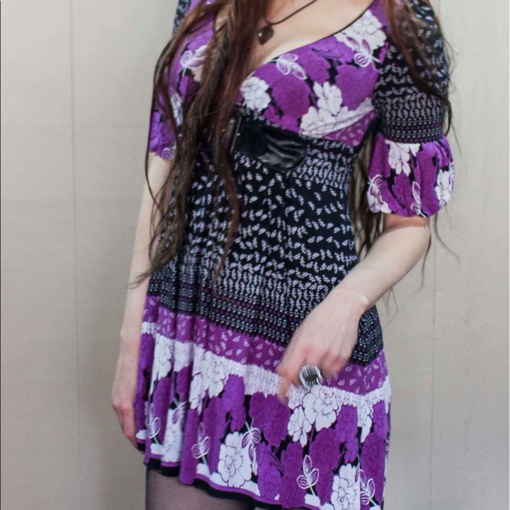 100% cotton buckled mini dress/top