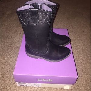 Clarks Black Leather Riding Boots