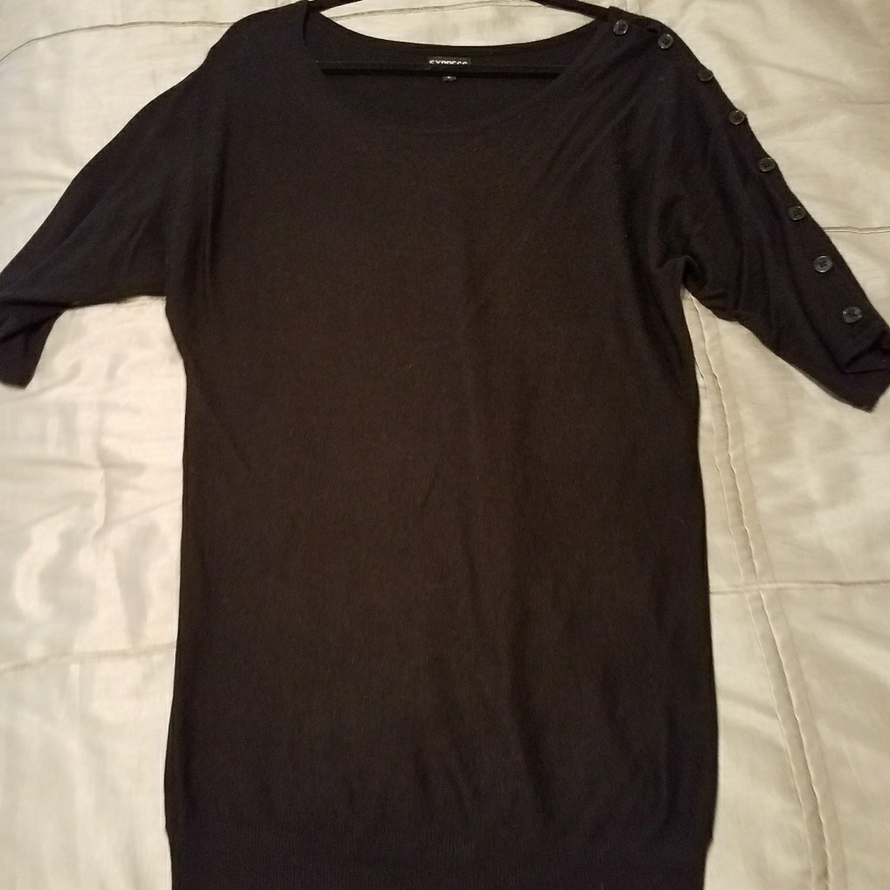 Express button sleeve sweater tunic/dress