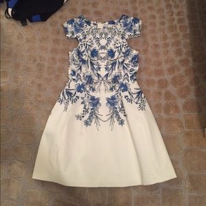 Blue and white floral dress