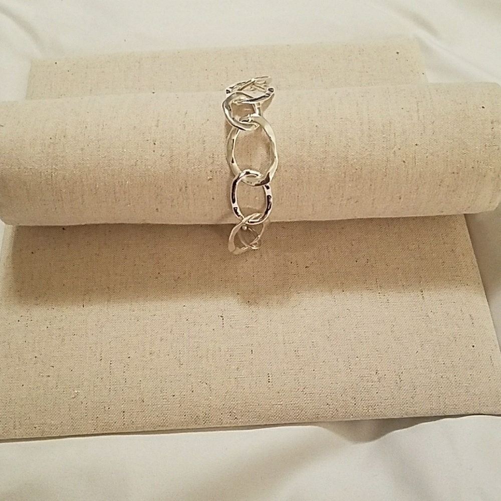 Organic link toggle bracelet.