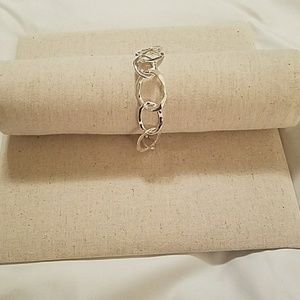 Organic link toggle bracelet.