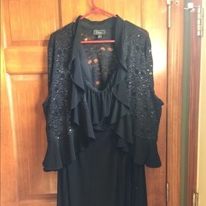 Dress with 3/4 sleeves lace jacket