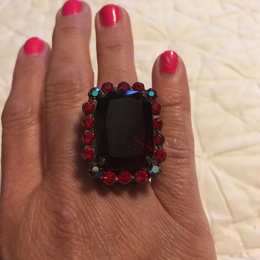 Red stone ring
