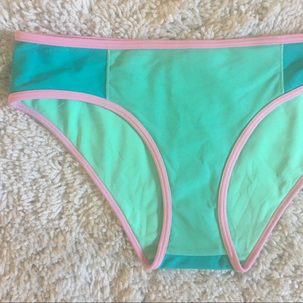 Pastel Teal + Pink Bikini Bottoms by aerie