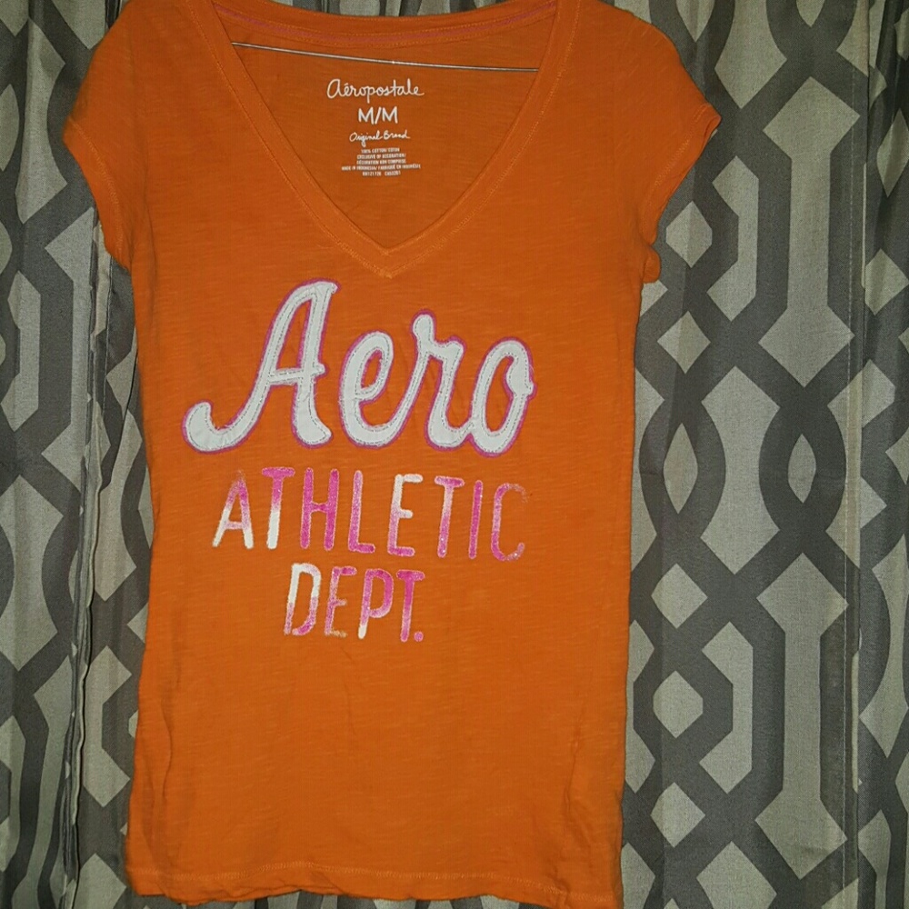 One of the many cute bright v neck Aeropostal Tees