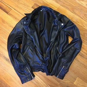Abercrombie kids vegan leather moto jacket