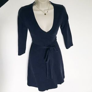American Apparel navy blue wrap dress, S