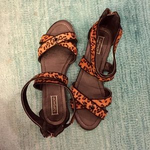 Topshop Cheetah Calfhair Sandal