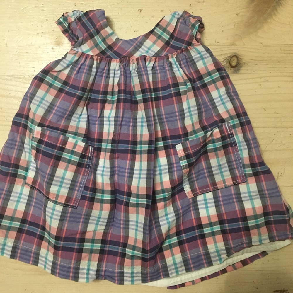 Oshkosh pink plaid dress 9 months NWOT