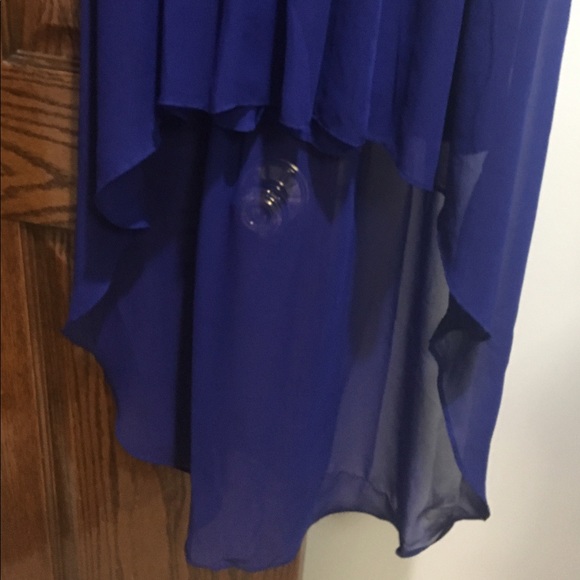 Royal Blue High Low Dress - Picture 2 of 3