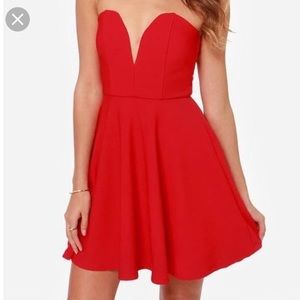 Lulus red strapless dress