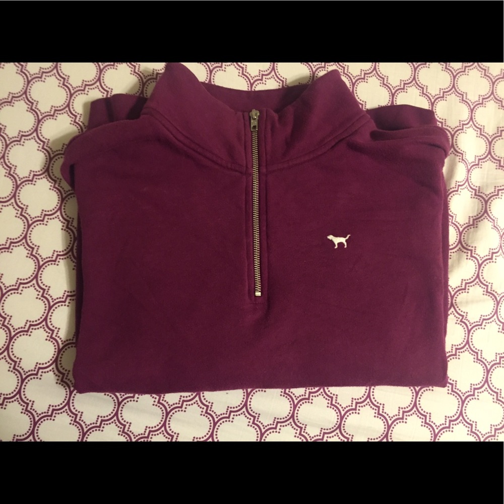 Purple Victoria secret PINK Quarter zip sweatshirt