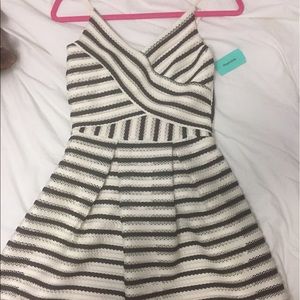 Black and white striped dress