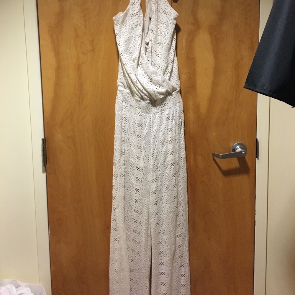 Cream crocheted jump suit! S Twelve