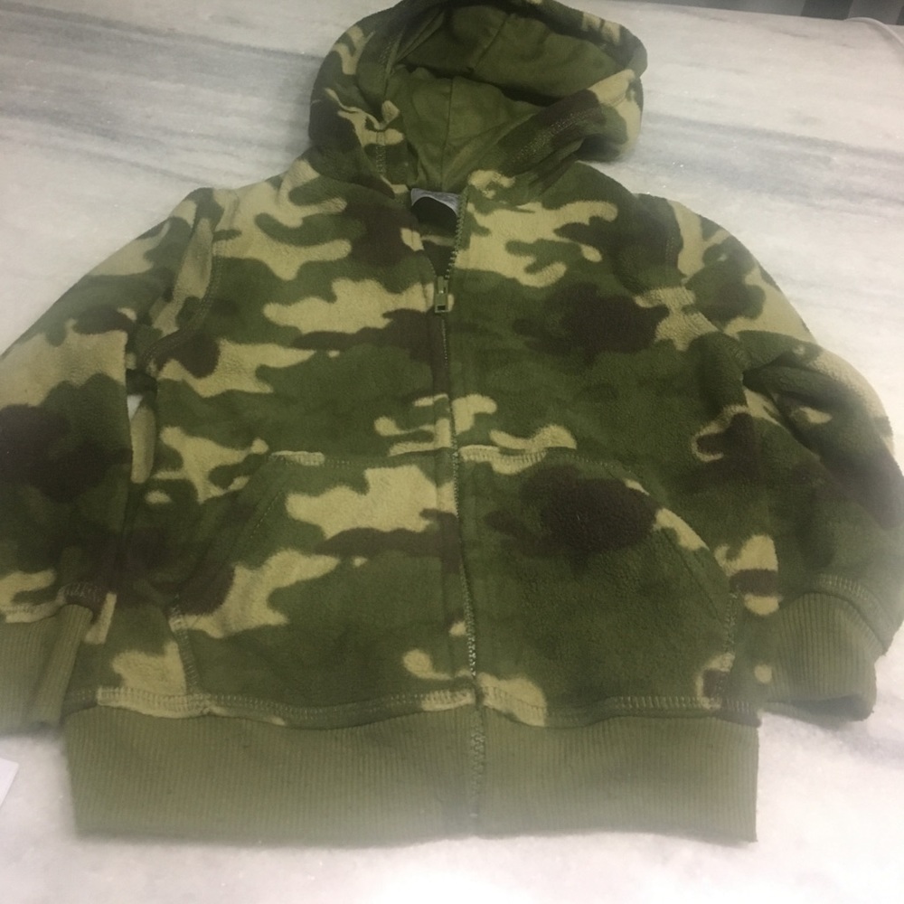 Camouflage fleece zippered jacket