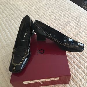 Black patented Prada heels