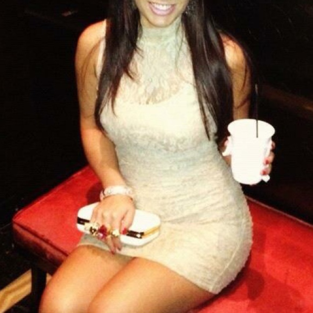 Lace choker neck dress