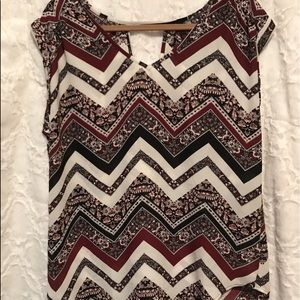 Tribal print sleeveless blouse