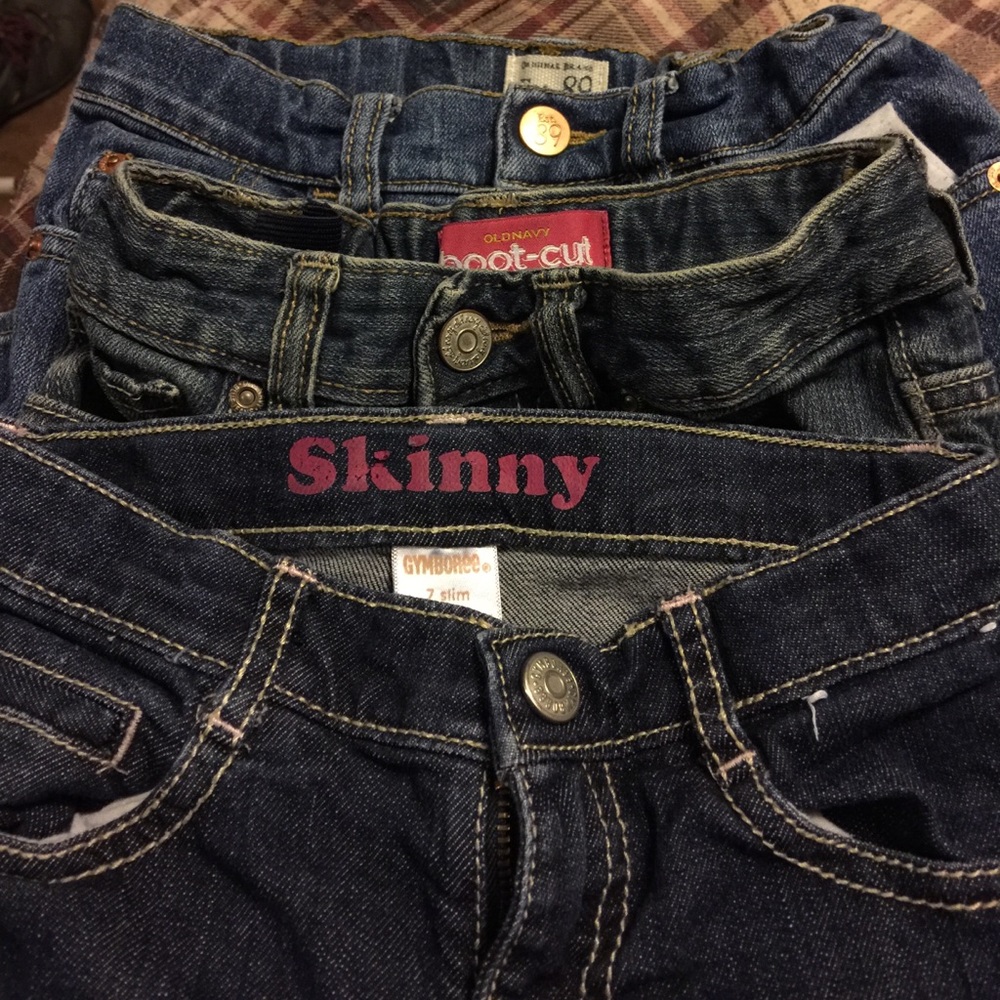 Three pairs girls jeans