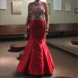Prom dress - two piece - red