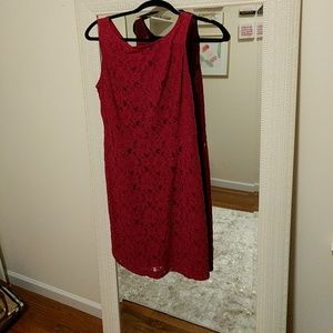 Red lace banana republic dress
