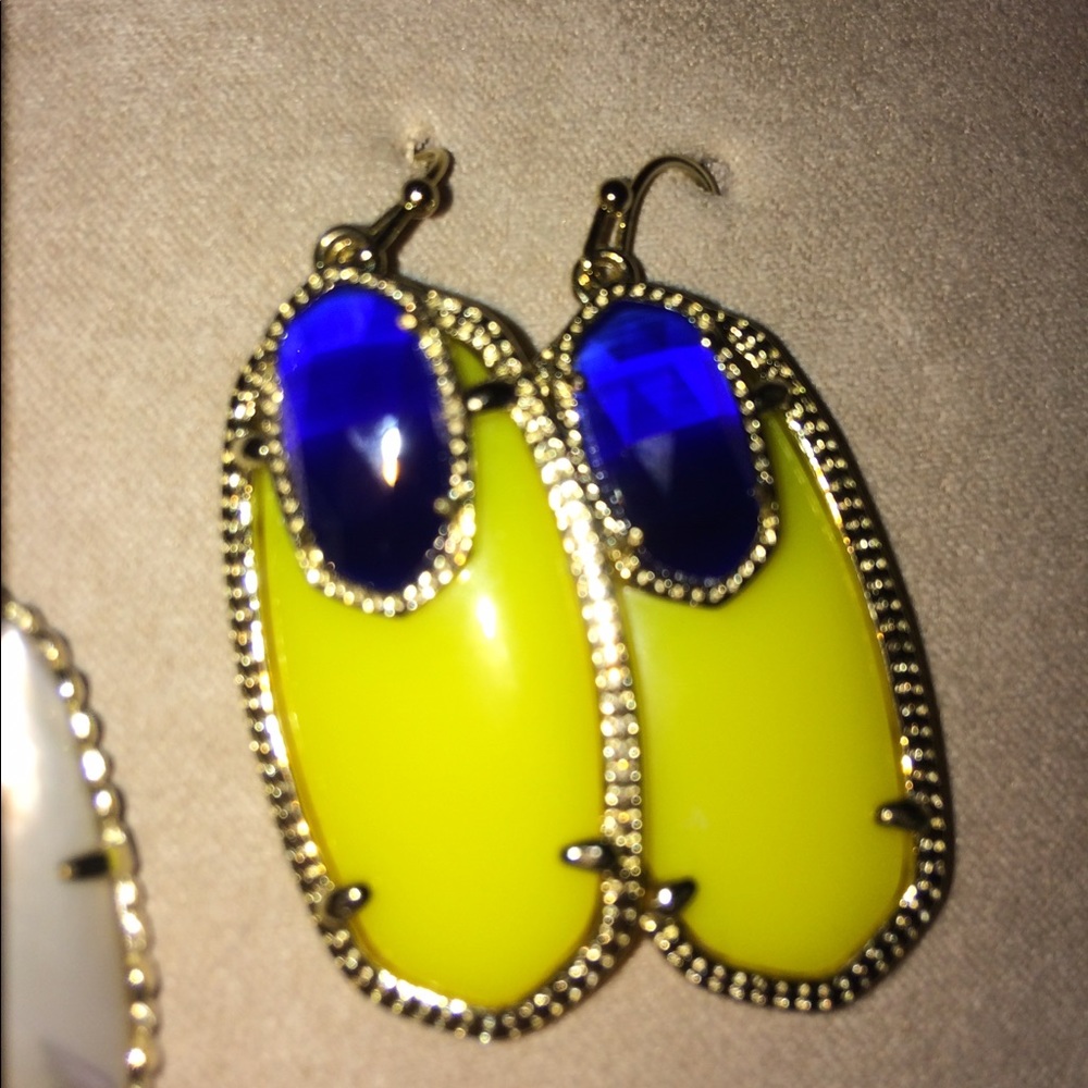Yellow cobalt drop Emmy style earrings