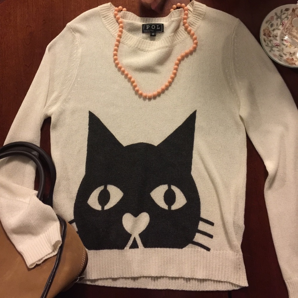 Cream Cat Sweater