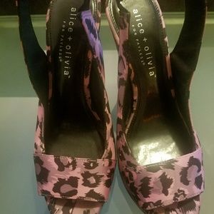 Pink Animal Print Wedges