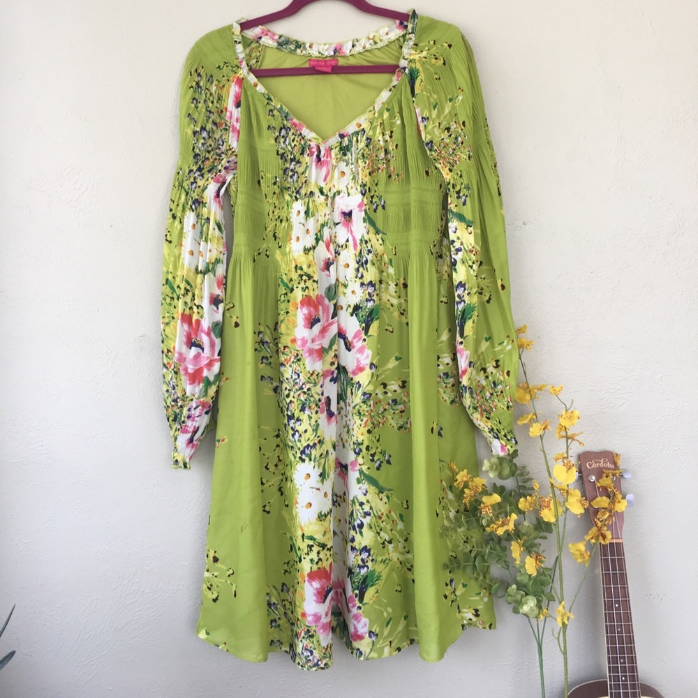 Boho floral knee-length dress