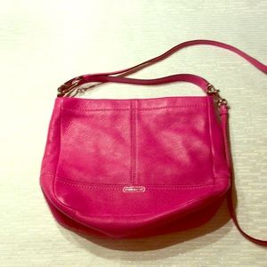 EUC Coach Hot Pink Leather Crossbody Bag