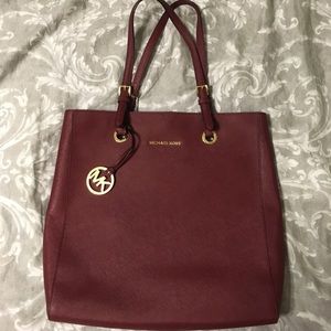 Michael Michael Kors Burgundy Tote Bag