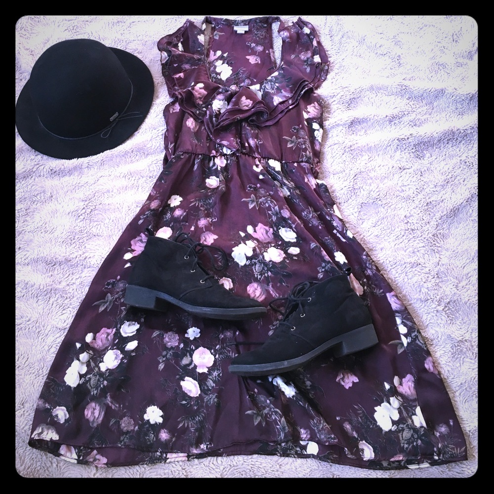Silky Goth Flower Dress - Converse XS