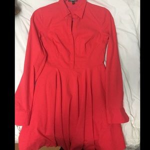 Express red long sleeve dress