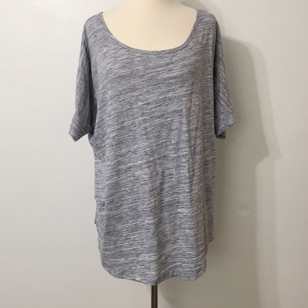 Jodifl blue heathered tee with lace back