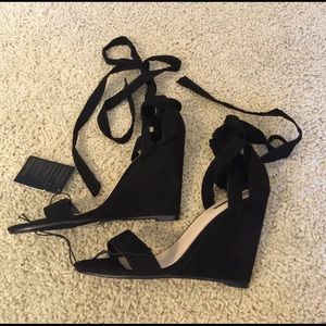 NEW - Black Lace Up Heels